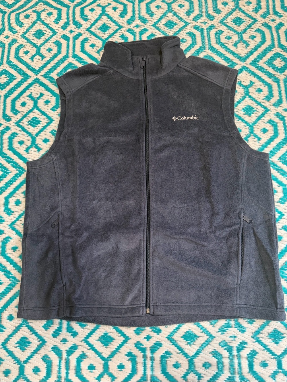 Columbia Granite Mountain Menβs Fleece Vest XL Gray Full Zip XM1024 1646731